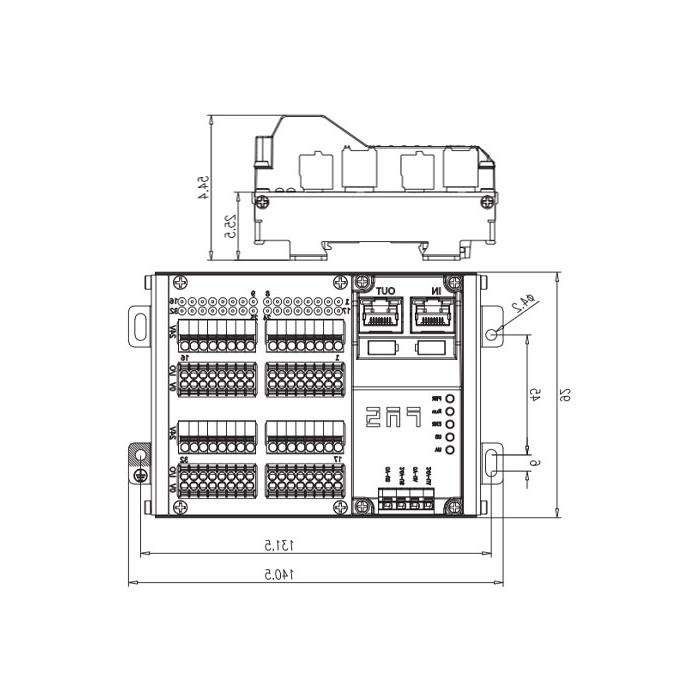 EtherCAT协议、32DI、PNP、端子式、RJ45网口、IP20远程模块、009E34